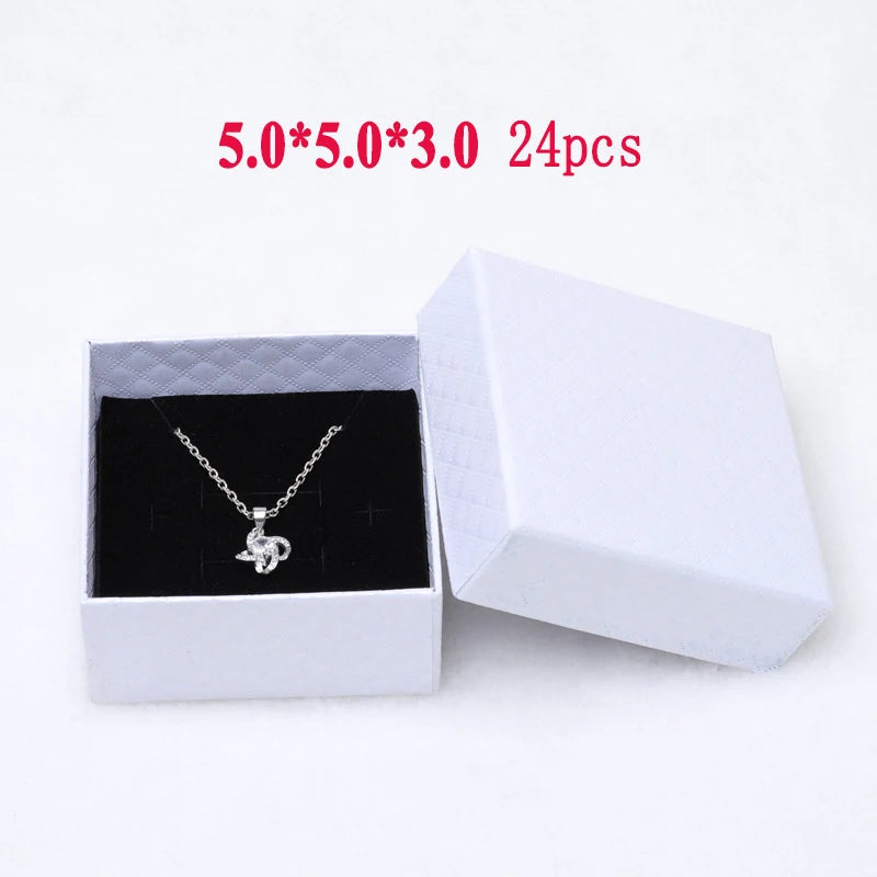 24pcs Cardboard Jewelry Set Box Ring Necklace Bangle 3 Sizes
