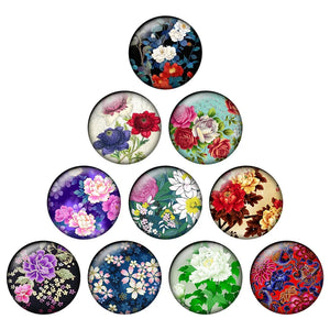 24pcs Flowers Glass Cabochons DIY Jewelry Findings H188