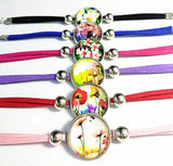 24pcs Mixed 6 Styles Glass Bracelet in Black, Pink, Red, Blue, Purple, Rose