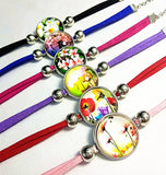 24pcs Mixed 6 Styles Glass Bracelet in Black, Pink, Red, Blue, Purple, Rose