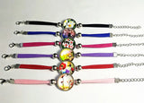 24pcs Mixed 6 Styles Glass Bracelet in Black, Pink, Red, Blue, Purple, Rose