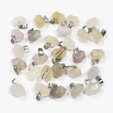 24pcs Grey Agate Hexagonal Pillar Necklaces Pendants Charms DIY Jewelry