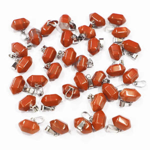 24pcs Rainbow Stone Pillar Necklaces Pendants DIY Jewelry
