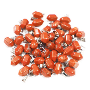 24pcs Rainbow Stone Pillar Necklaces Pendants DIY Jewelry