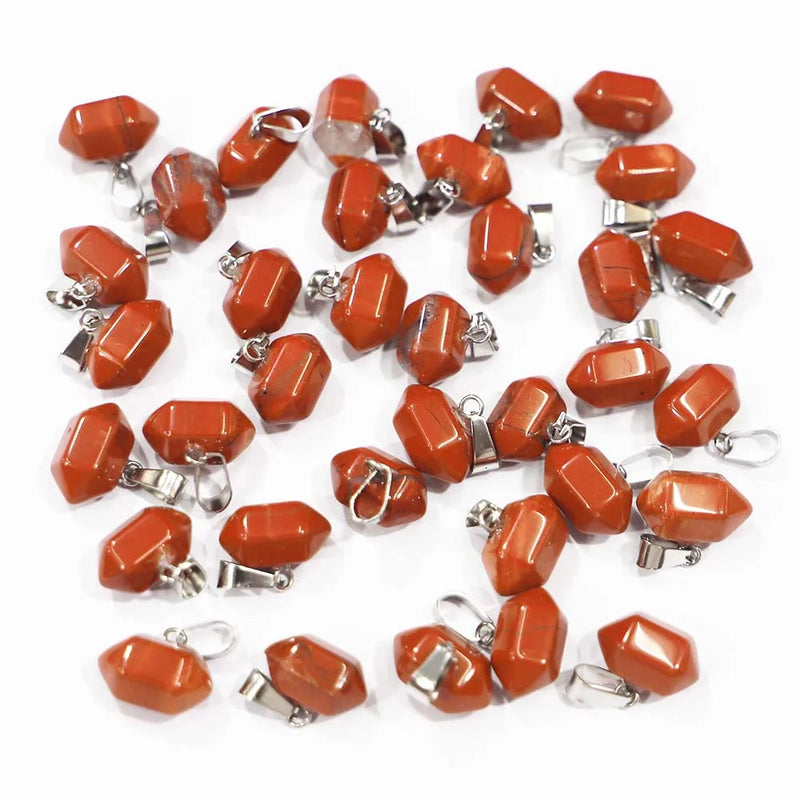 24pcs Rainbow Stone Pillar Necklaces Pendants DIY Jewelry