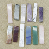 24pcs Natural Stone Horizontal Hole Necklace Pendants DIY Charms