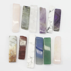 24pcs Natural Stone Horizontal Hole Necklace Pendants DIY Charms
