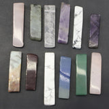 24pcs Natural Stone Horizontal Hole Necklace Pendants DIY Charms
