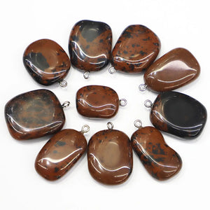 24pcs Natural Stone Irregular Shape Pendants Charms Diy Necklace Jewelry