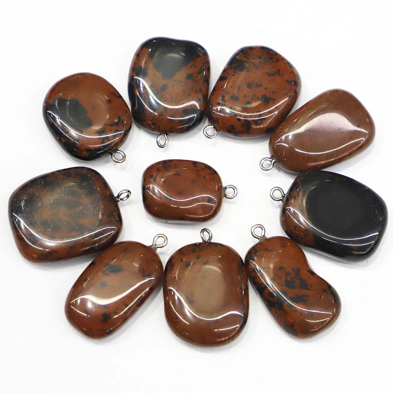 24pcs Natural Stone Irregular Shape Pendants Charms Diy Necklace Jewelry