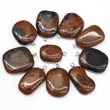 24pcs Natural Stone Irregular Shape Pendants Charms Diy Necklace Jewelry