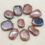 24pcs Natural Stone Irregular Shape Pendants Charms Diy Necklace Jewelry