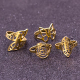 24pcs Stainless Steel Mix Styles Hollow Rings for Women High Women Jewelry