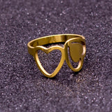 24pcs Stainless Steel Mix Styles Hollow Rings for Women High Women Jewelry