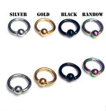 24pcs Nose Rings Hoop Earrings 6mm 8mm 10mm Stainless Steel Mixed Colors