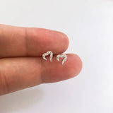 24pcs 925 Silver zircon love heart Nose Rings & Studs Piercing Jewelry