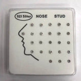 24pcs 925 Sterling Silver Nose Ring & Studs Body Jewelry for Women Girl