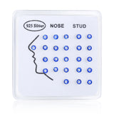 24pcs 925 Silver Evil Eye Nose Ring & Studs Body Jewelry for Women Piercing