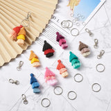 24pcs Cotton Thread Tassel Keychain DIY Key Rings Swivel Lobster Clasp