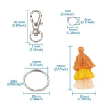 24pcs Cotton Thread Tassel Keychain DIY Key Rings Swivel Lobster Clasp