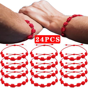 24pcs Red String Bracelet Lover Protection Lucky Amulet Friendship Braid Rope