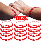 24pcs Red String Bracelet Lover Protection Lucky Amulet Friendship Braid Rope