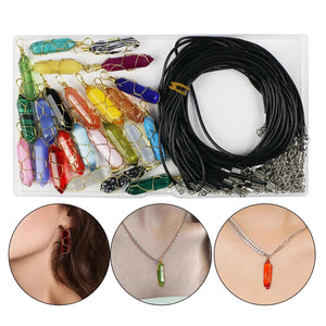 24x Natural Twining Crystal Gems Set for Earrings Jewelry Making Charms