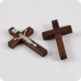 Wood Cross INRI JESUS Pendant Catholic Christian Jewelry