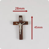 Wood Cross INRI JESUS Pendant Catholic Christian Jewelry
