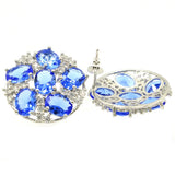 Romantic Violet Tanzanite Green Peridot CZ Women Earrings