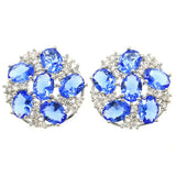 Romantic Violet Tanzanite Green Peridot CZ Women Earrings