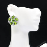 Romantic Violet Tanzanite Green Peridot CZ Women Earrings