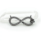 Micro Pave Clear CZ Double Circles Charm for Necklaces - 25x10x2mm