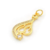 Micro Pave Clear CZ Christian Charm for Bracelets or Necklaces Jewelry