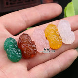 Natural Jade Pixiu Beads Jewelry Making DIY Charms Pendant