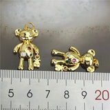 Lovely Bear CZ Pendant - 10pcs - Micro Pave CZ Charm for Jewelry Making