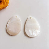 60Pcs Natural Shell Beads Water Drop Shape for Jewelry Charms Pendants