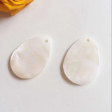 60Pcs Natural Shell Beads Water Drop Shape for Jewelry Charms Pendants
