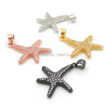 Micro Pave Clear CZ Starfish Charm for Necklaces