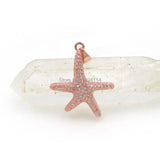 Micro Pave Clear CZ Starfish Charm for Necklaces
