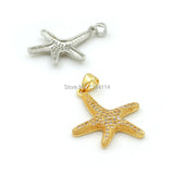 Micro Pave Clear CZ Starfish Charm for Necklaces