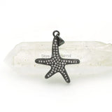 Micro Pave Clear CZ Starfish Charm for Necklaces