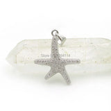 Micro Pave Clear CZ Starfish Charm for Necklaces