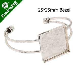 25*25mm Bracelet Setting, Antiqu Silver Plated, 10PCS/Lot
