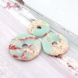 25/30/35mm Shoushan Stone Ring Donut Stone Pendant DIY Necklace Jewelry