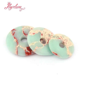 25/30/35mm Shoushan Stone Ring Donut Stone Pendant DIY Necklace Jewelry