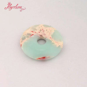 25/30/35mm Shoushan Stone Ring Donut Stone Pendant DIY Necklace Jewelry