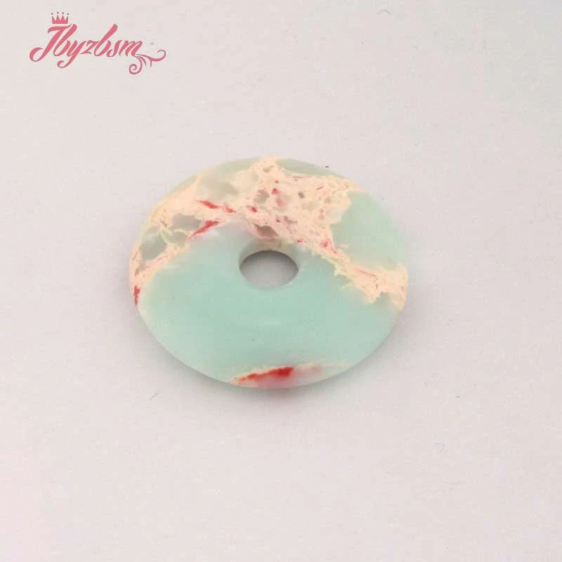 25/30/35mm Shoushan Stone Ring Donut Stone Pendant DIY Necklace Jewelry