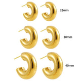 Chunky Hoop Earrings Stainless Steel Thick Hollow Lightweight