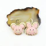Colorful bear/rabbit/butterfly resin pendant, 10pcs
